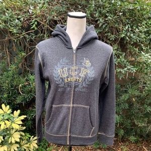 Rivalry Threads | Girls Size XL (14/16) Gray UCF Knights Full Zip Hooded Jacket